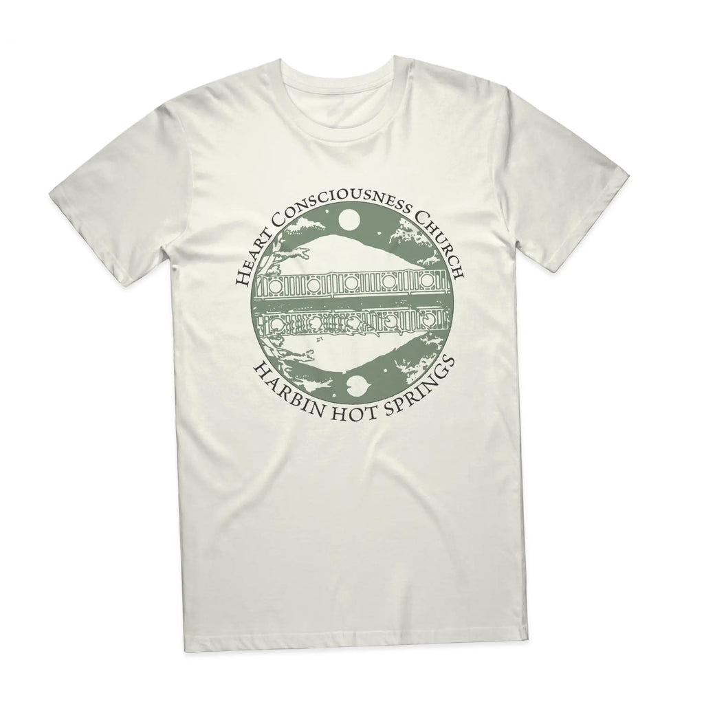 Cotton Green & Black Logo on Natural T-Shirt