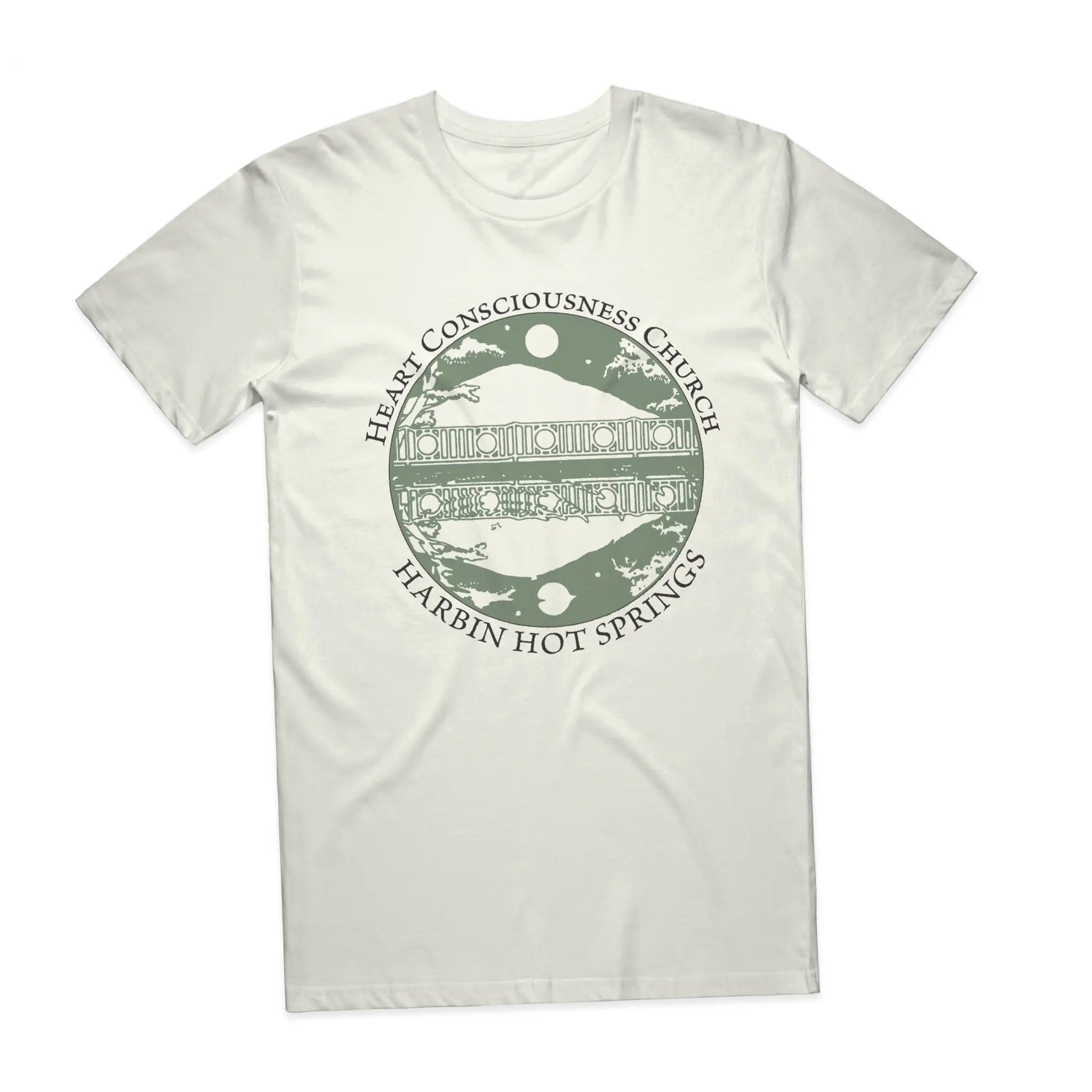Cotton Green & Black Logo on Natural T-Shirt