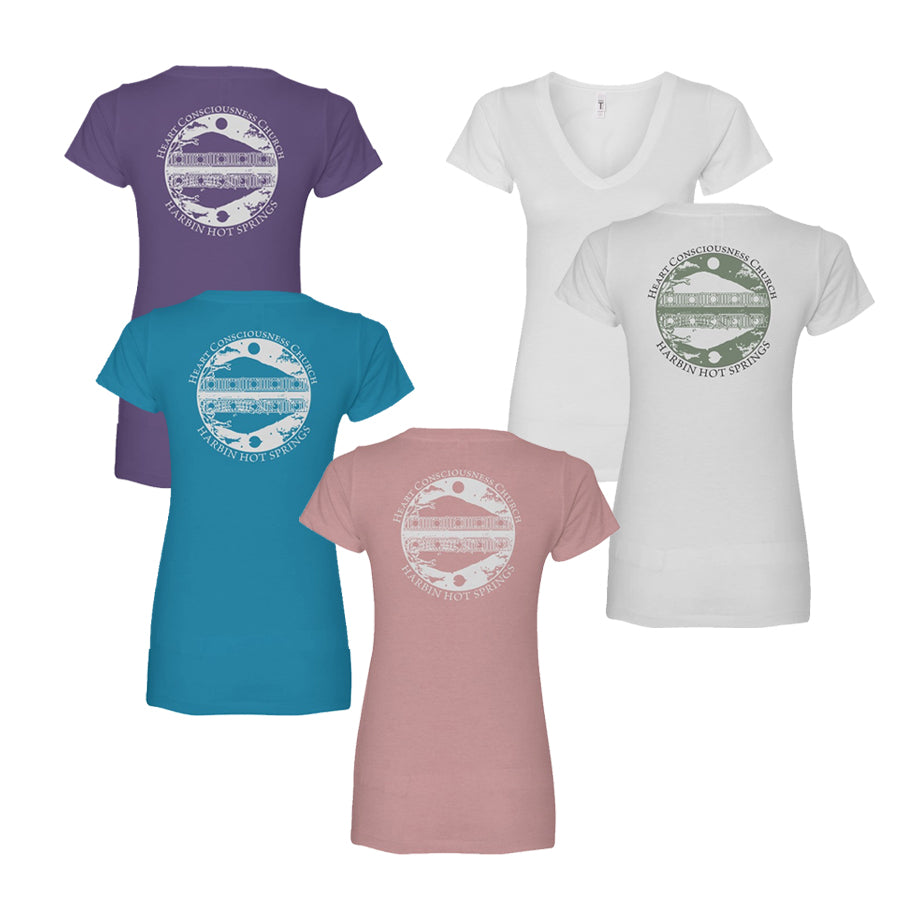 Women's V-neck Circle Back Logo Tee